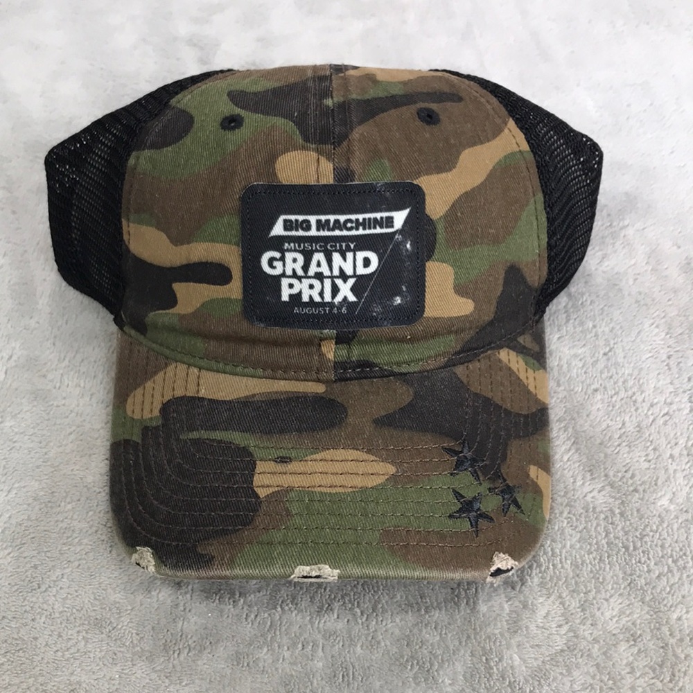 Indycar Distressed Camo Music City Grand Prix Trucker Hat New